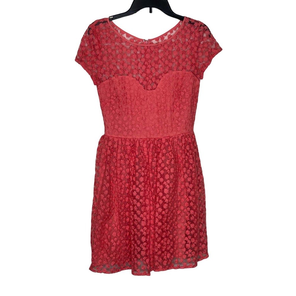 Anthropologie Artelier Women's Dress Floral Embroidered Short Sleeve Pink Size 2